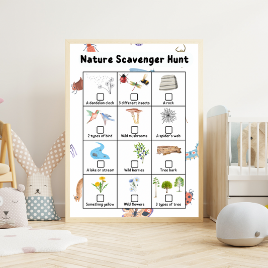 Nature Scavenger Hunt, Set of 3, Digital Posters