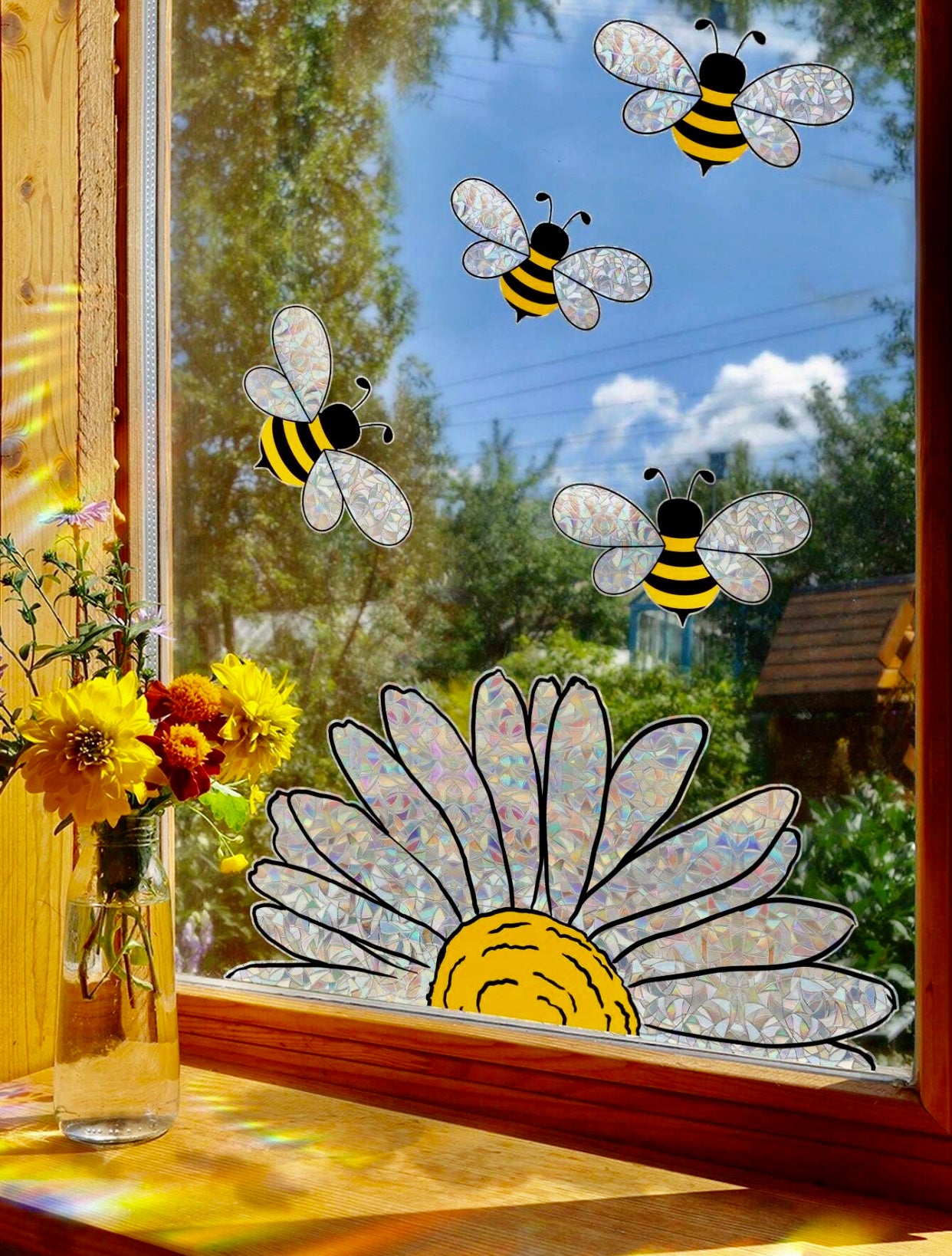 Sunshine & Bees Window Stickers