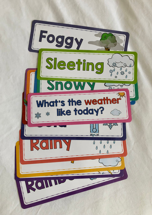 The Weather Flashcards 16 pcs with Digital “The Weather” Poster