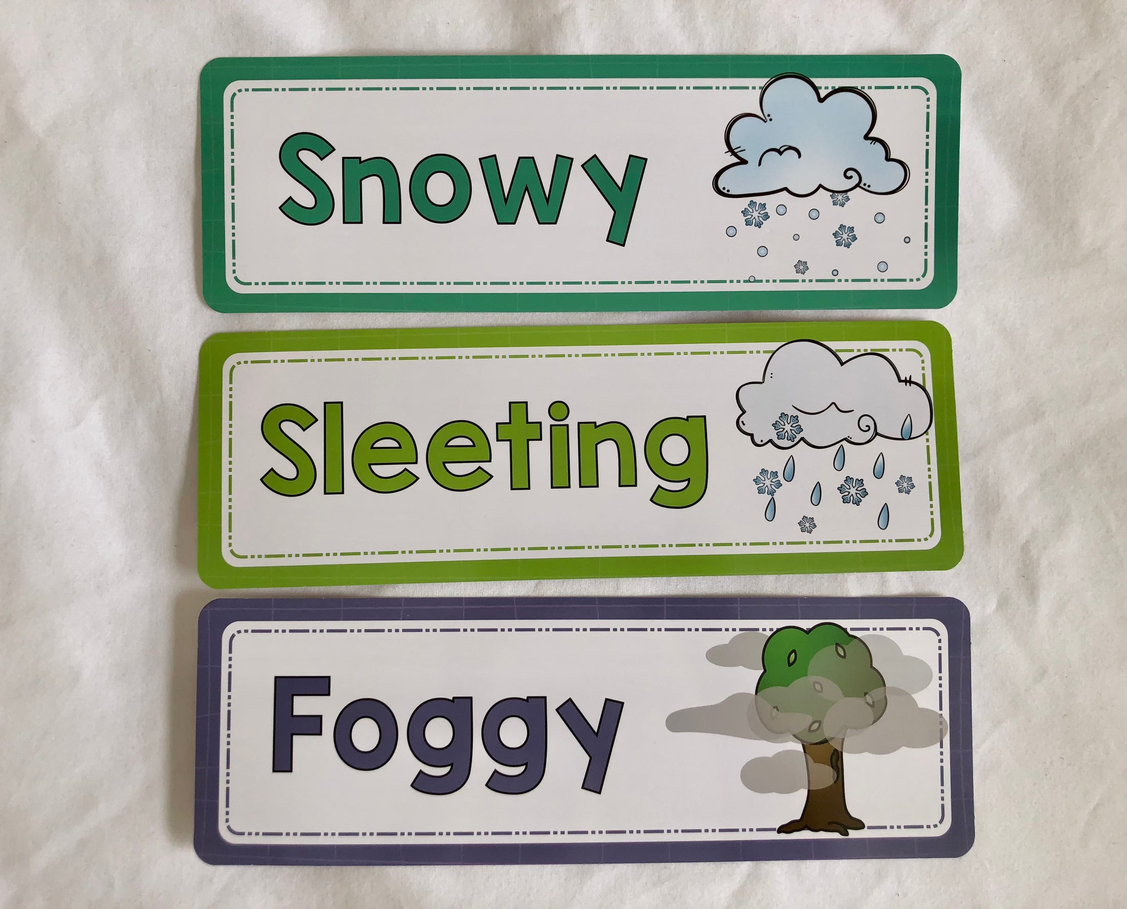 The Weather Flashcards 16 pcs with Digital “The Weather” Poster