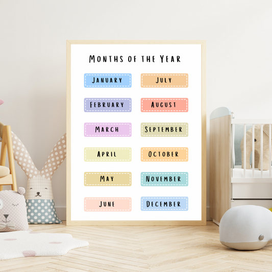 Months of the Year Digital Poster