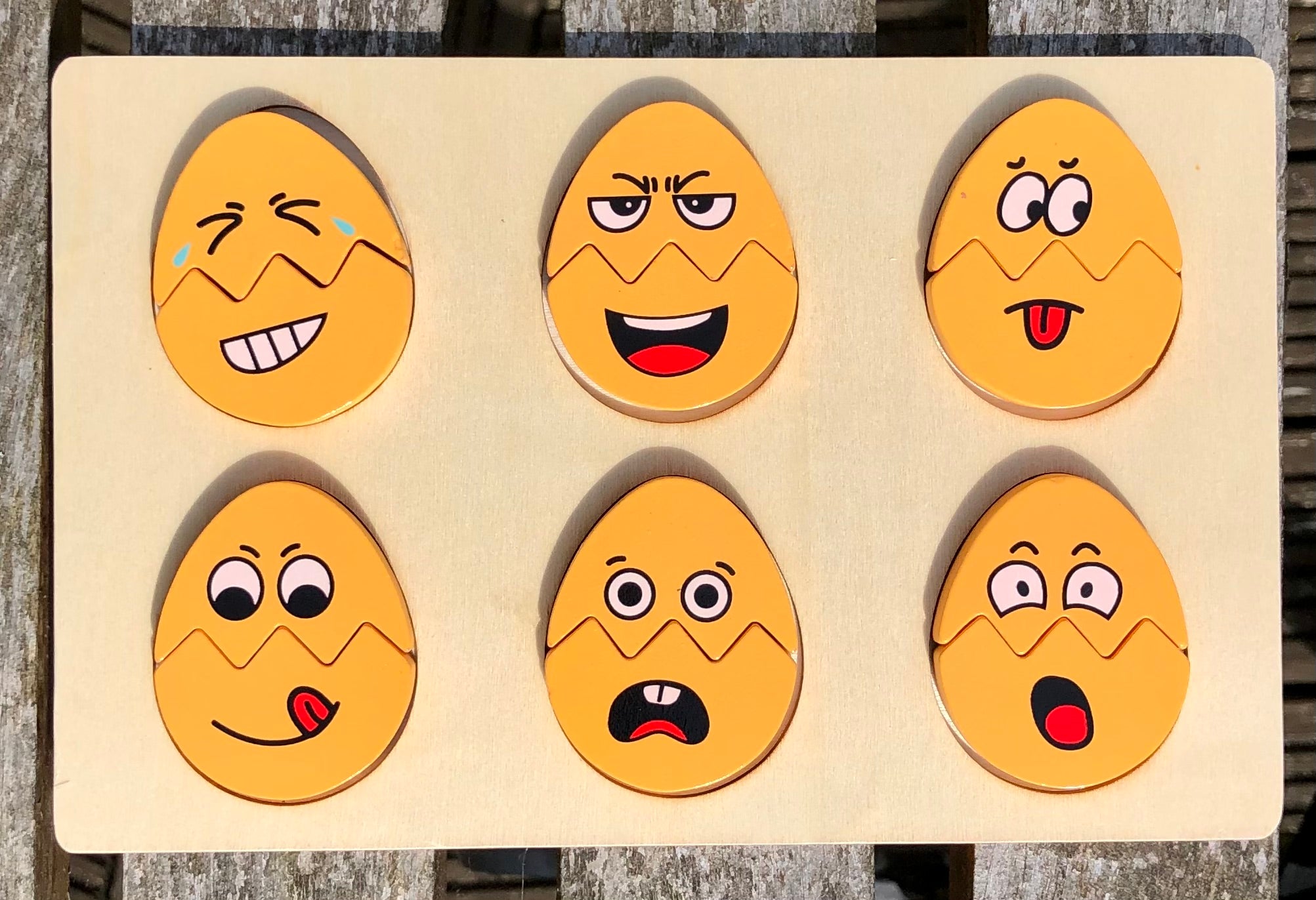 Emotion Matching Wooden Egg Board Game