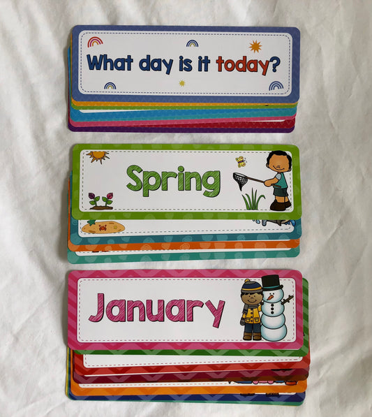 Days/Months/Seasons Flashcard Bundle | 24 pcs