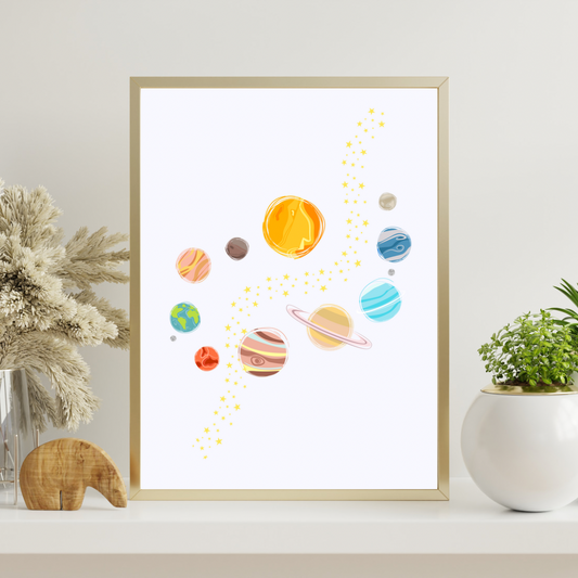 Solar System Decorative Digital Poster