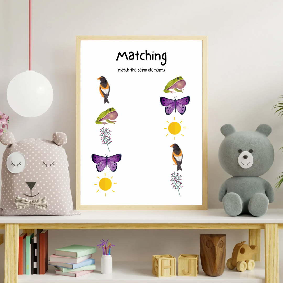 Matching Activity, 3 pcs, Digital Posters