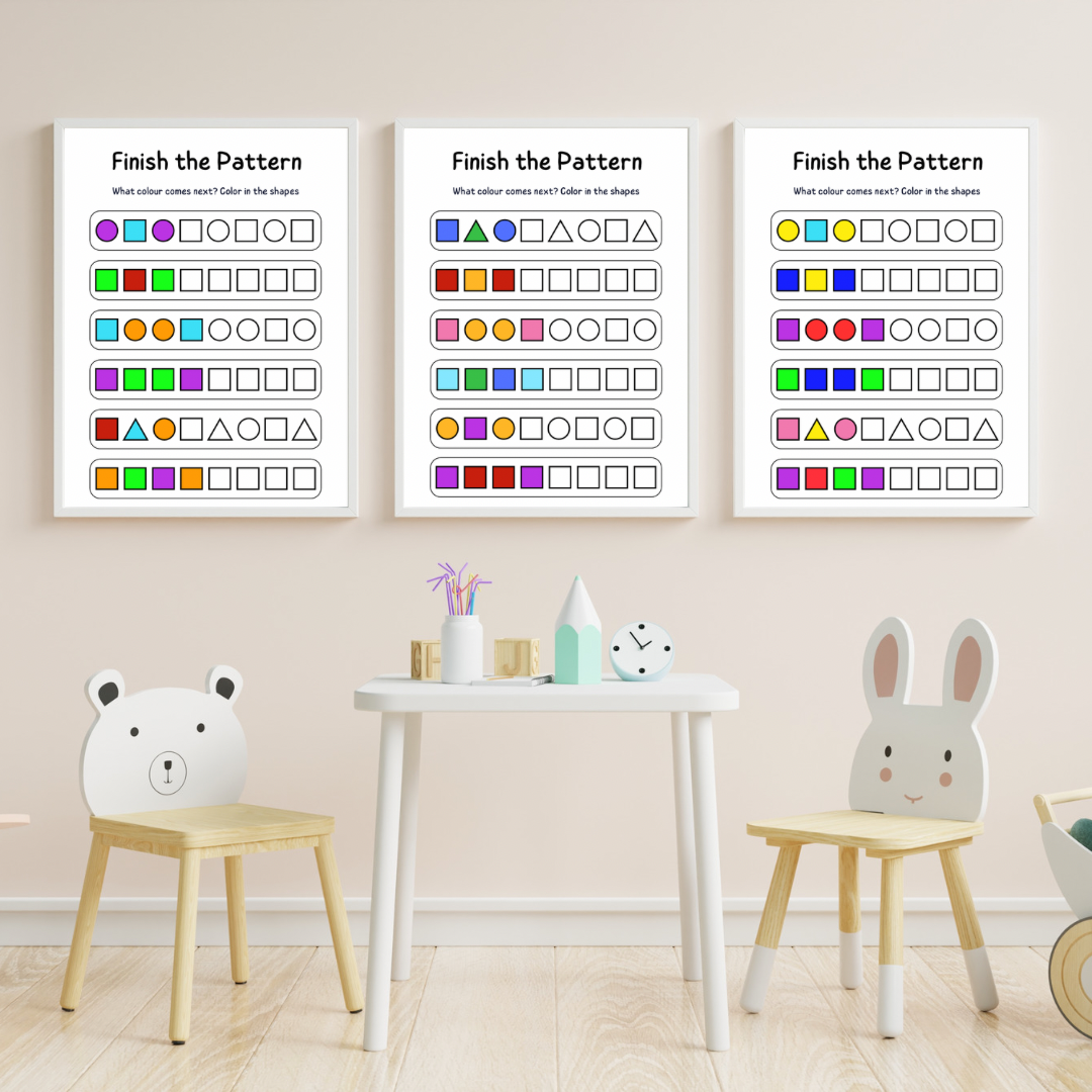 Finish the Pattern Activity, 3 pcs, Digital Posters